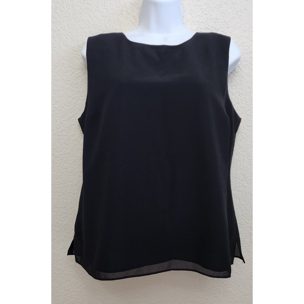 Draper's & Damon's Petites Black Lined Sleeveless Top XLP Lightweight Flowy Soft